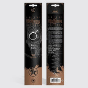 Two black and brown packages of 'Alchemy Incense Mars' with branding and product details.