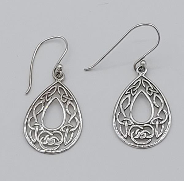 Earrings Celtic Dangle Sterling Silver