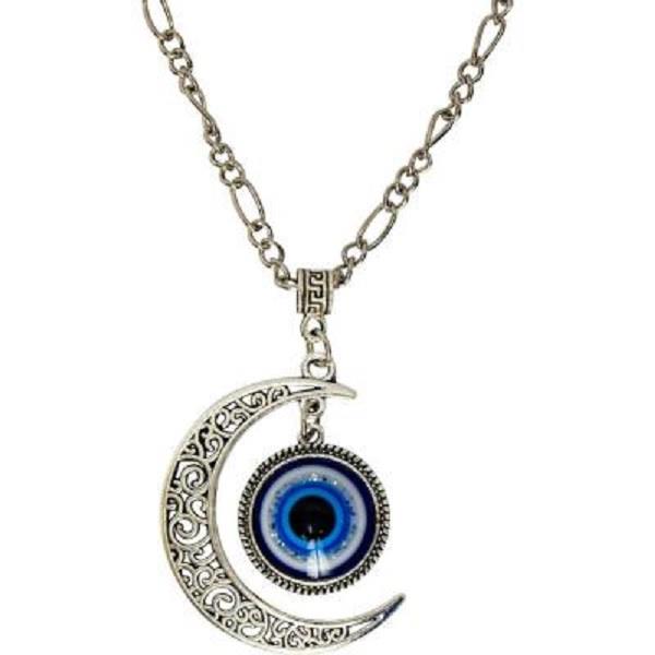 Necklace Evil Eye Crescent Moon