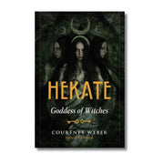 Book cover of 'Hekate: Goddess of Witches' by Courtney Weber with dark background and women's faces.