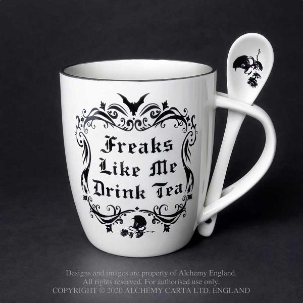 Mug and Spoon Set Freaks Like Me Drink Tea