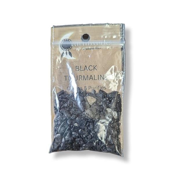 Black Tourmaline Chips 50g Approximate