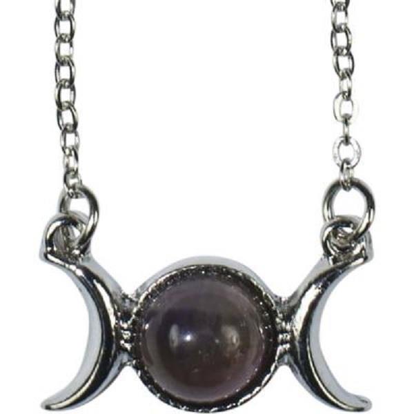 Necklace Amethyst Moon Phases