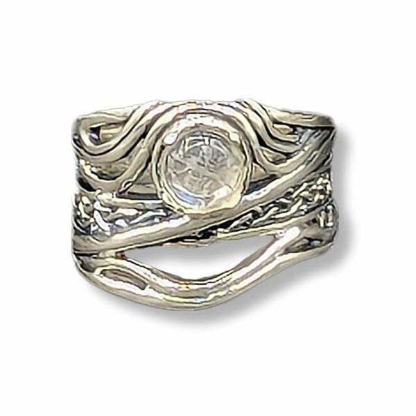 Ring Moonstone Wavey Sterling Silver