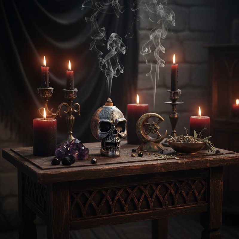 Backflow Incense Burner Skull