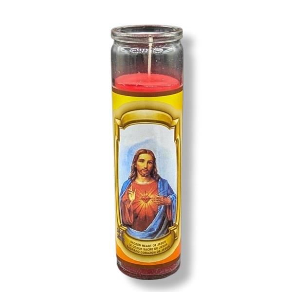 Religious Candle Heart Of Jesus Red