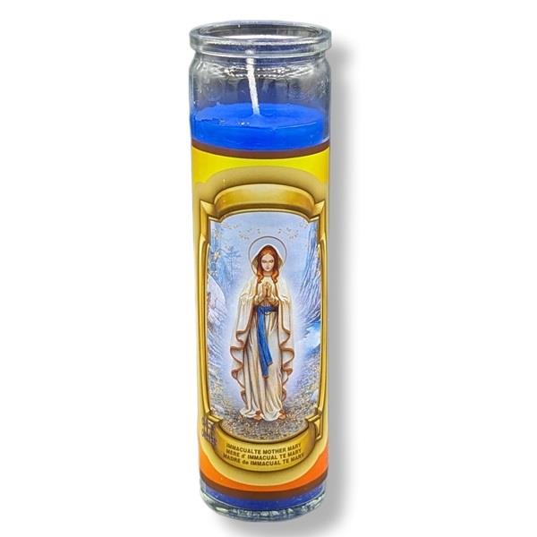 Religious Candle Immaculate Mother Mary Blue