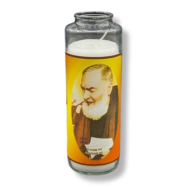 Religious Candle St.Padre Pio White