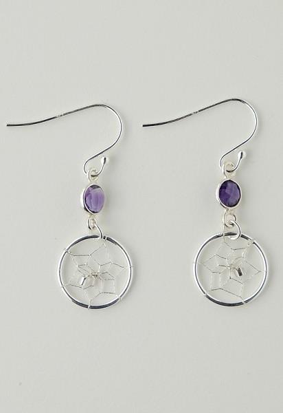 Earrings Amethyst February Sterling Silver