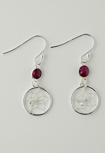 Earrings Ruby July Sterling SIlver