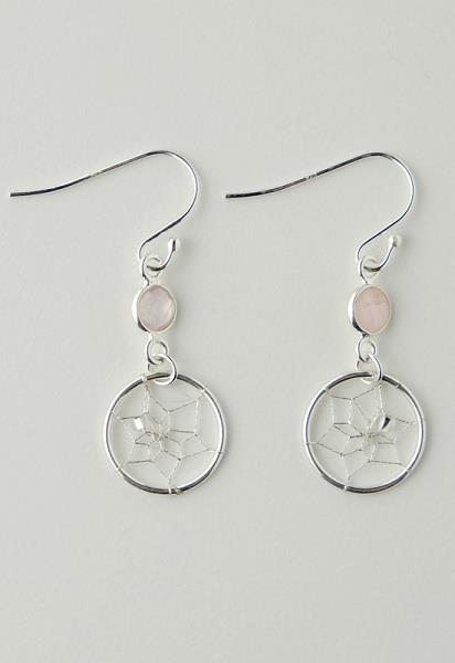 Earrings Rose Quartz October Sterling Silver
