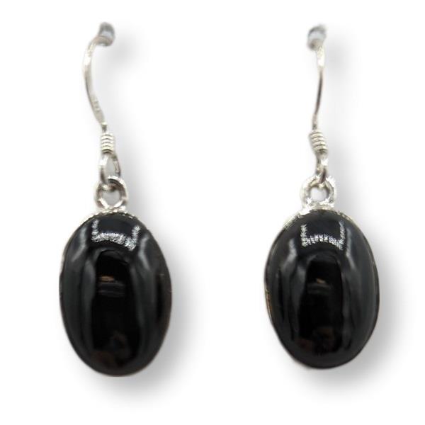 Earrings Black Star Onyx Sterling Silver