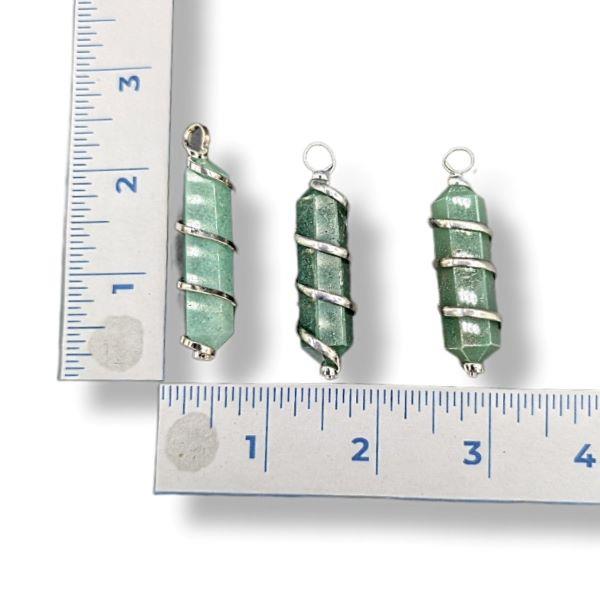 Green Quartz Silver Twist Pendant