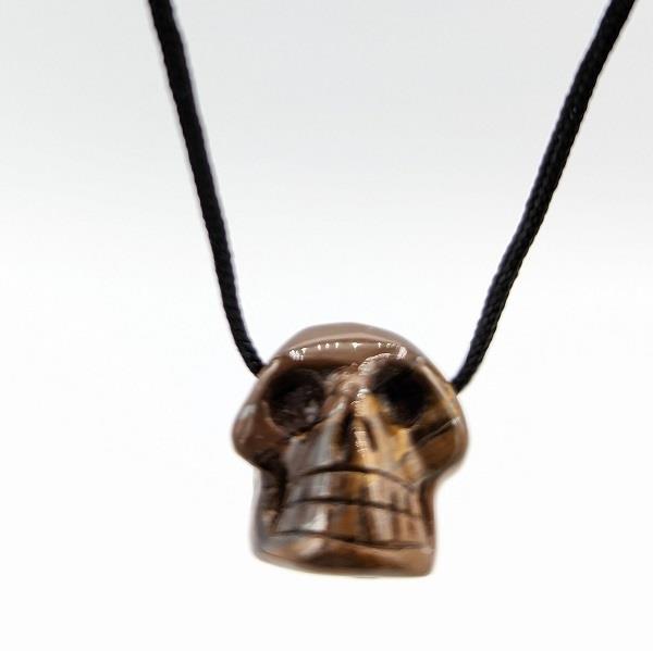 Pendant Tiger Iron Skull With Cord