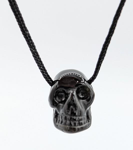 Pendant Black Obsidian Skull With Cord