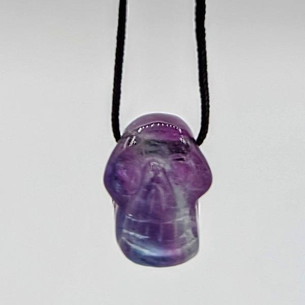 Pendant Fluorite Skull With Cord