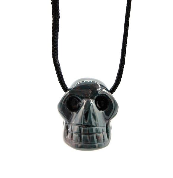 Pendant Bloodstone Skull With Cord
