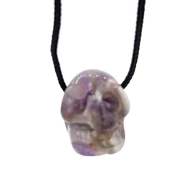 Pendant Amethyst Skull With Cord