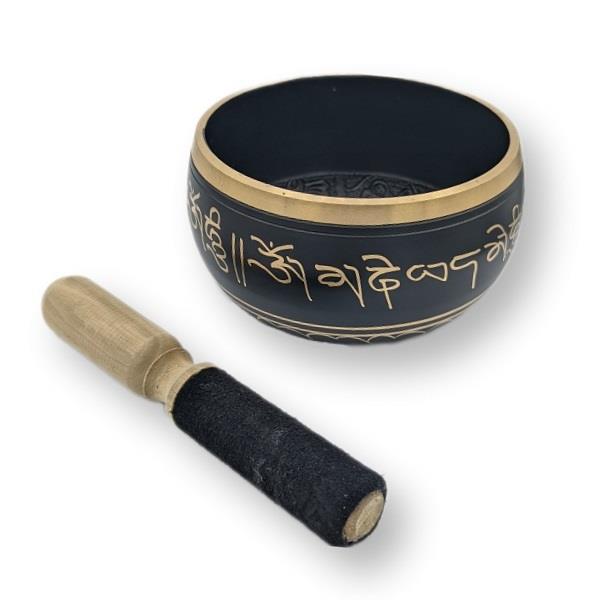 Singing Bowl Om Black & White