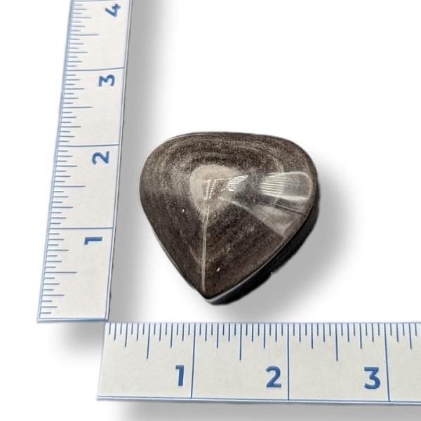Silver Sheen Obsidian Heart 82g Approximate