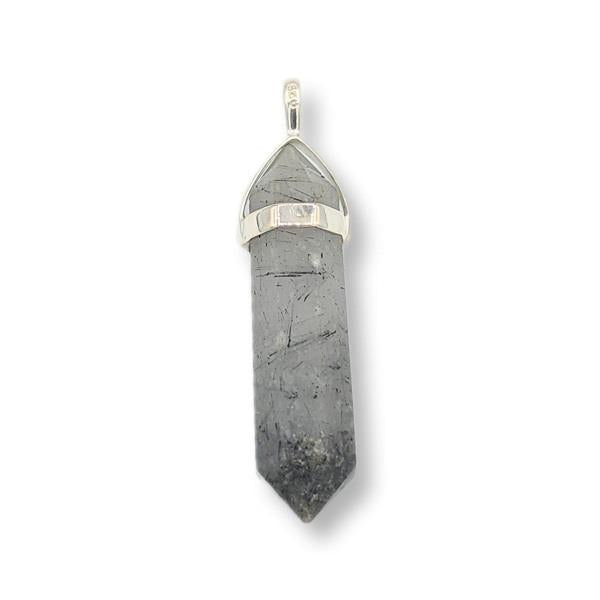 Pendant Tourmaline Quartz Point Sterling Silver