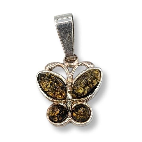 Pendant Amber Butterfly Sterling Silver