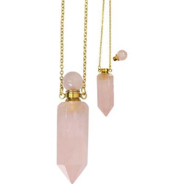 Perfume Necklace Rose Quartz