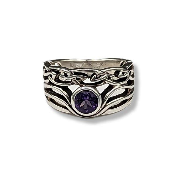 Ring Amethyst Celtic Sterling Silver