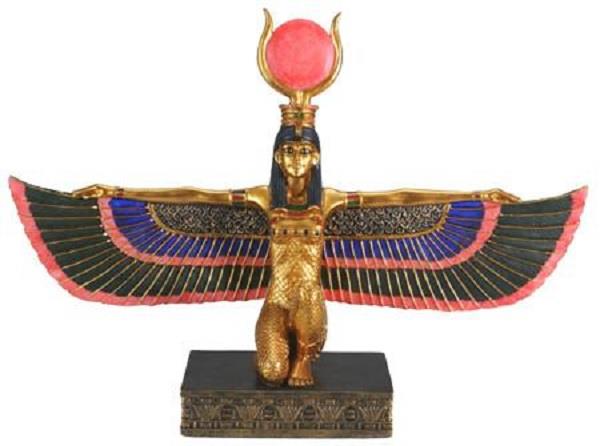 Statue Egyptian God Isis With Open Wings