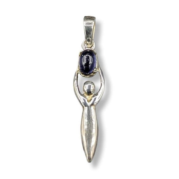 Pendant Iolite Goddess Sterling Silver