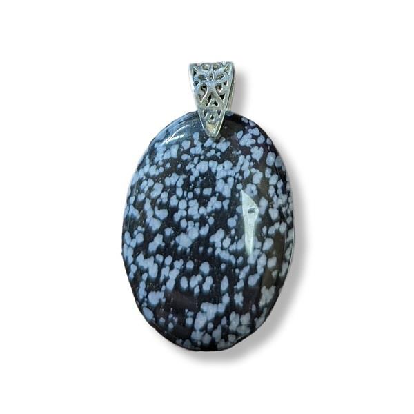 Pendant Snowflake Obsidian