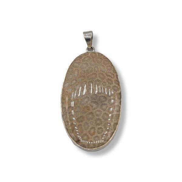 Pendant Fossil Coral Stone Sterling Silver