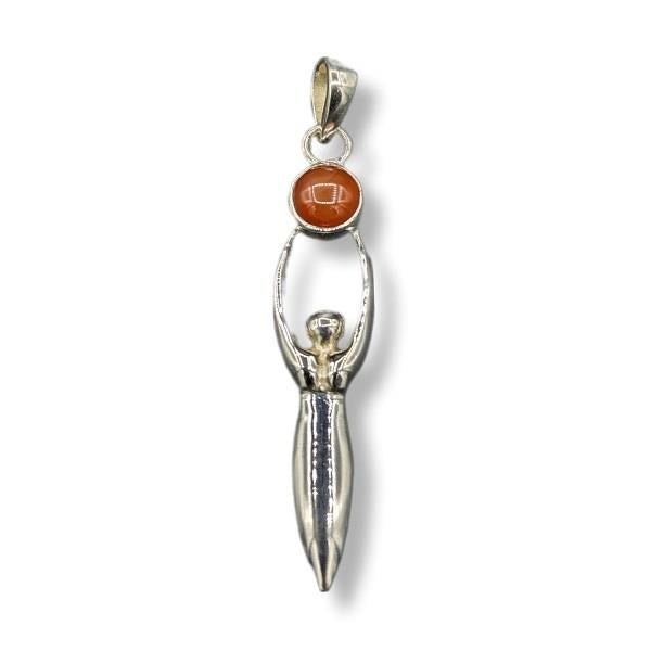 Pendant Carnelian Goddess Sterling Silver