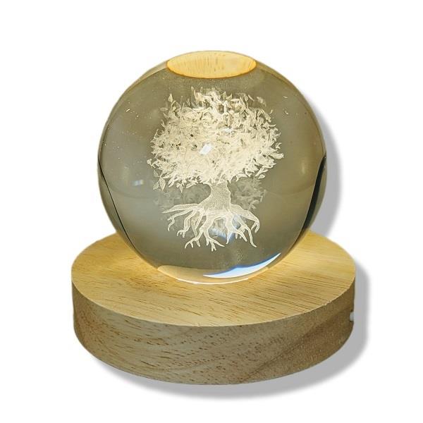 Glass Ball LED Base Tree of Life