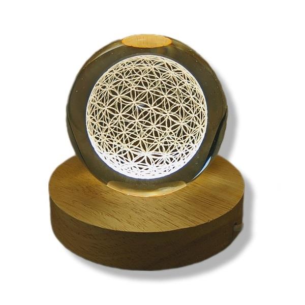 Glass Ball LED Base Flower Of Life