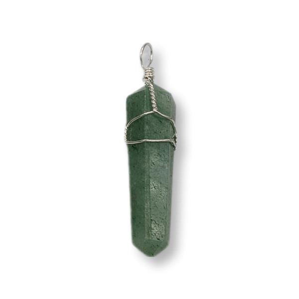 Pendant Green Aventurine Point Wire Wrapped