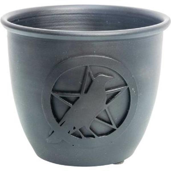 Smudge Pot Cast Iron Raven Pentacle