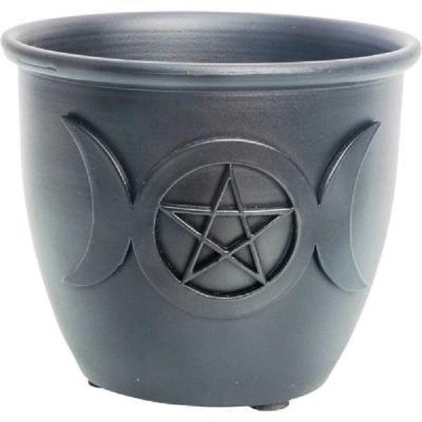 Smudge Pot Cast Iron Triple Moon