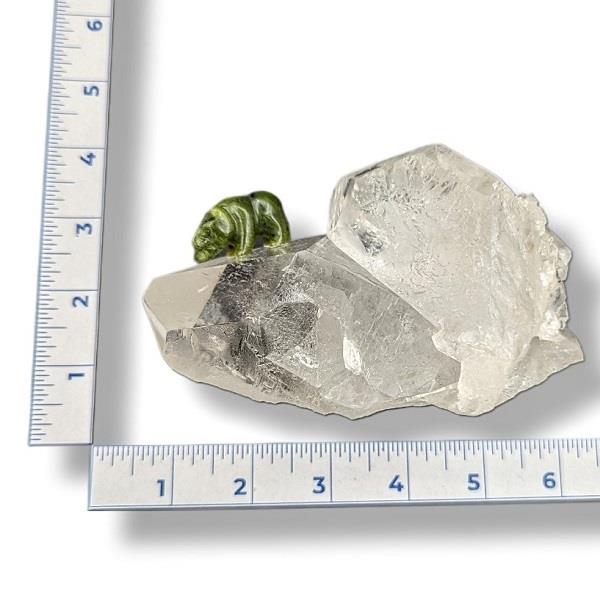 Quartz Crystal With Jade Bear
