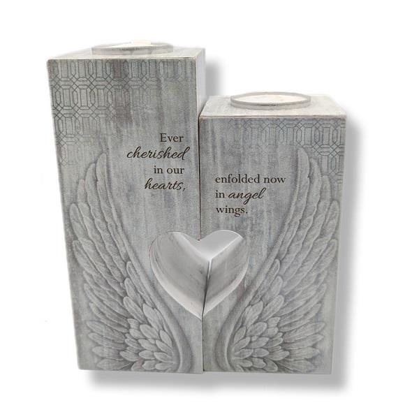 Candle Holder Heart Angel Wings