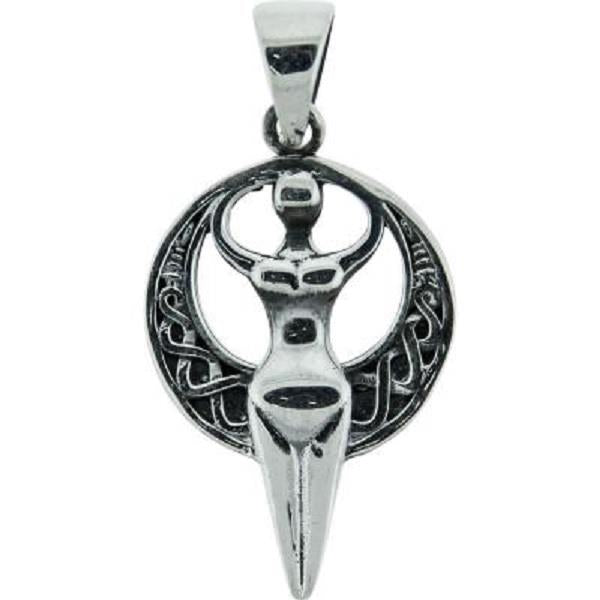 Pendant Celtic Moon Goddess Sterling Silver