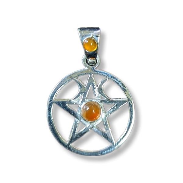 Pendant Carnelian Pentacle Sterling Silver