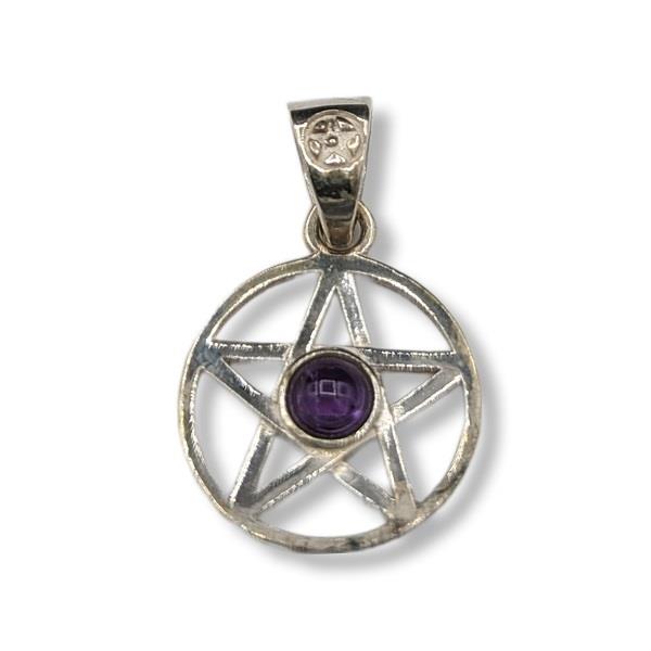 Pendant Amethyst Pentacle Sterling Silver