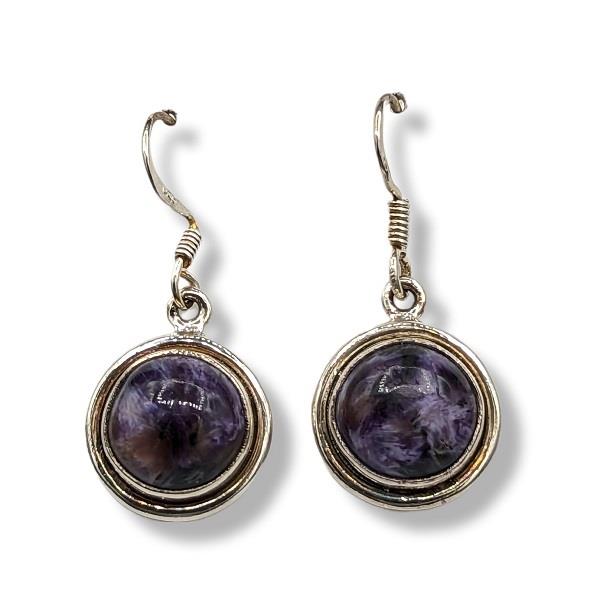 Earrings Charoite Sterling Silver