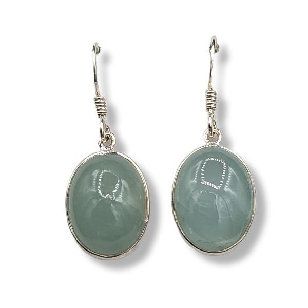 Earrings Blue Chalcedony Sterling Silver