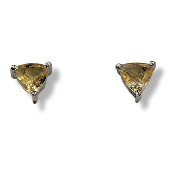 Earrings Citrine Sterling Silver Stud