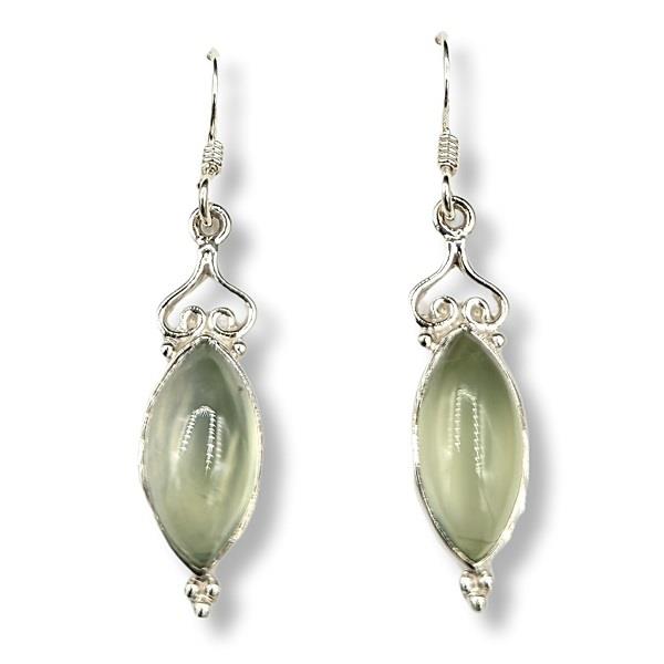 Earrings Prehnite Sterling Silver