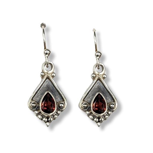 Earrings Garnet Sterling Silver