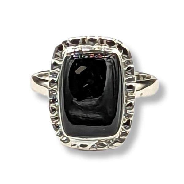 Ring Black Onyx Sterling Silver Size 9