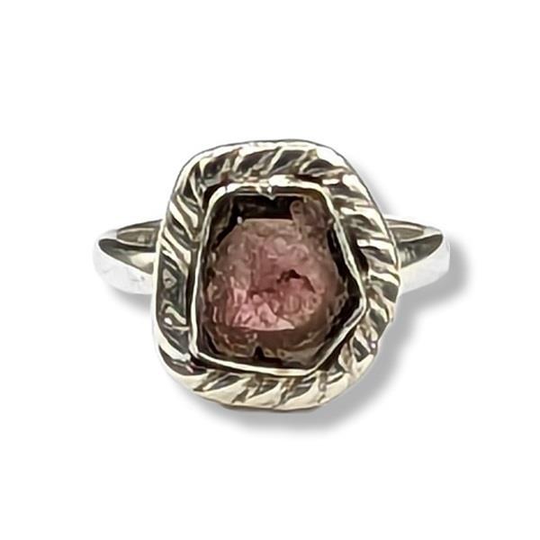Ring Watermelon Tourmaline Sterling Silver Size 6